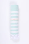 Sea Green Ultra Soft Bath Towel with White Striped