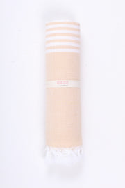 Peach Ultra Soft Bath Towel with White Stripes