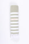 Olive Ultra Soft Bath Towel with White Stripes