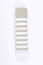 Olive Ultra Soft Bath Towel with White Stripes