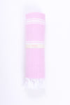 Pink Ultra Soft Bath Towel with White Stripes