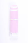 Pink Ultra Soft Bath Towel with White Stripes