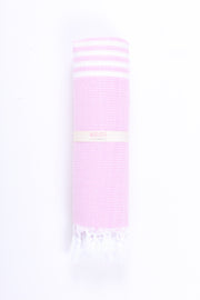 Pink Ultra Soft Bath Towel with White Stripes