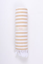 Yellow and White Striped Towel