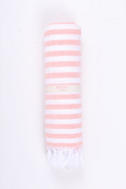 Orange and White Striped Towel