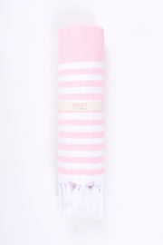 Peach Ultra Soft Bath Towel with White Stripes