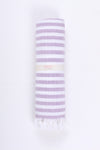 White and Violet Striped Towel