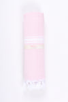 Pink and White Striped Towel
