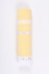Lemon Yellow and White Striped Towel