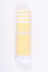 Lemon Yellow and White Striped Towel
