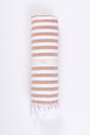 White and Brown Striped Towel
