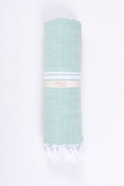 Sea Green and White Striped Towel