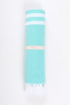 Sea Green Ultra Soft Bath Towel with White Stripes