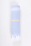 Blue Ultra Soft Bath Towel with White Stripes