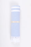 Blue Ultra Soft Bath Towel with White Stripes