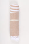 Brown Towel with White Striped