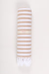Brown Towel with White Striped