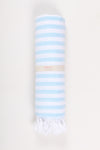 Sky Blue Towel with White Striped