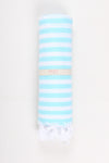 Sky Blue Towel with White Striped