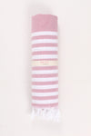 Onion Pink Soft Bath Towel with White Striped