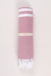 Onion Pink Soft Bath Towel with White Striped