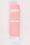 Pink Soft Bath Towel with White Striped