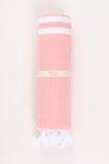 Pink Soft Bath Towel with White Striped