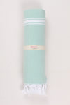 Sea Green Soft Bath Towel with White Striped