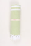 Green Soft Bath Towel with White Striped