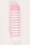 Pink Soft Bath Towel with White Striped