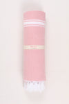 Pink Soft Bath Towel with White Striped