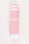 Pink Soft Bath Towel with White Striped