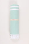 Jungle Green Soft Bath Towel with White Striped