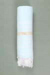 Sky Blue Soft Bath Towel with White Striped