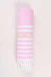 Pink Soft Bath Towel with White Striped