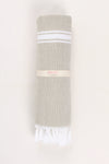 Artichoke Green Ultra Soft Bath Towel with White Stripes