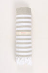 Artichoke Green Ultra Soft Bath Towel with White Stripes