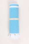 Blue Ultra Soft Bath Towel with White Stripes
