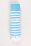 Blue Ultra Soft Bath Towel with White Stripes
