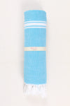 Blue Ultra Soft Bath Towel with White Stripes