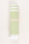 Green Ultra Soft Bath Towel with White Stripes