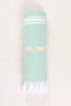 Jungle Green Ultra Soft Bath Towel with White Stripes