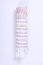 Baby Pink Ultra Soft Bath Towel with White Stripes