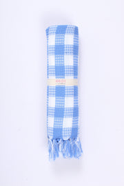 Handwoven Cotton Bath Towel with Gingham Check Pattern