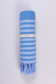 Handwoven Cotton Bath Towel with White Stripes