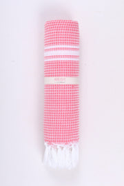 Handwoven Cotton Bath Towel with White Stripes