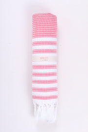 Handwoven Cotton Bath Towel with White Stripes