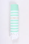 Handwoven Cotton Bath Towel with White Stripes