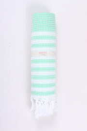 Handwoven Cotton Bath Towel with White Stripes