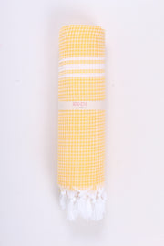 Handwoven Cotton Bath Towel with White Stripes